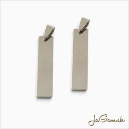 Prívesok obdlžník na gravírovanie 40x10mm Nerezová oceľ 5ks (CH1853)
